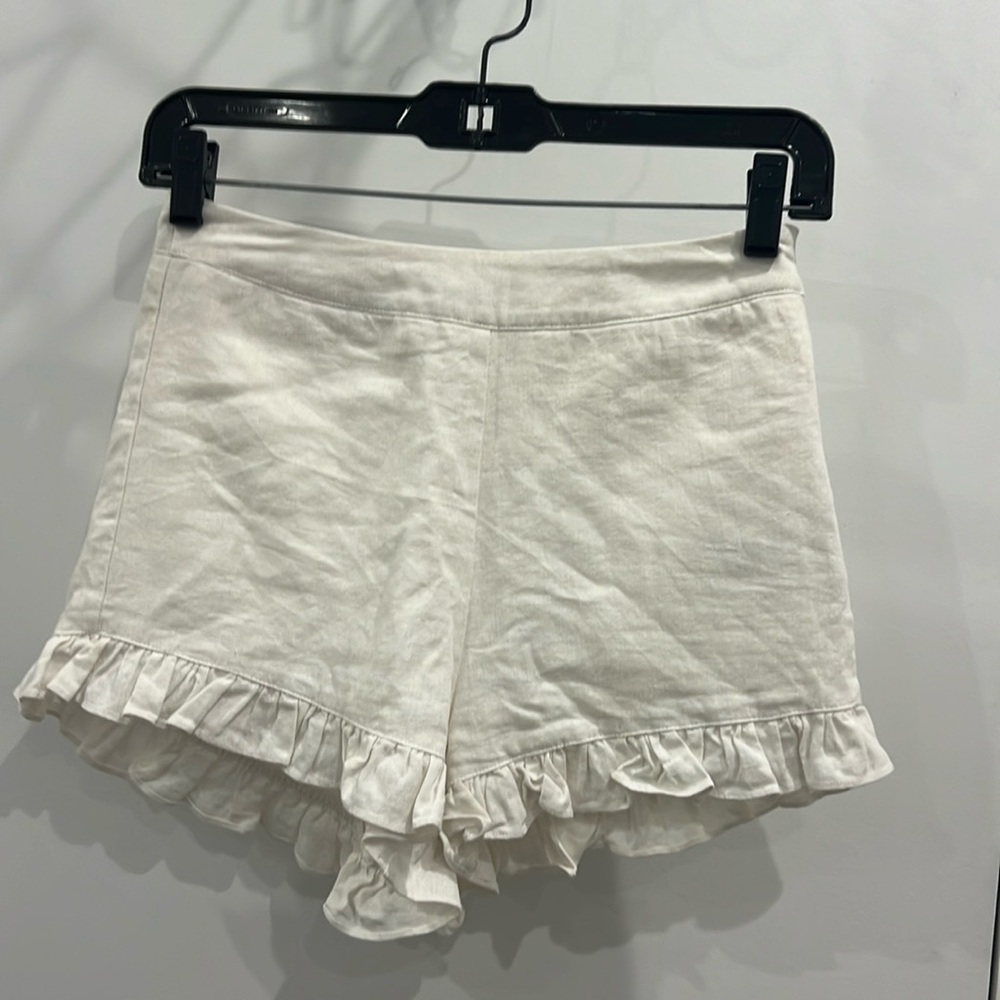 LUCA white linen shorts